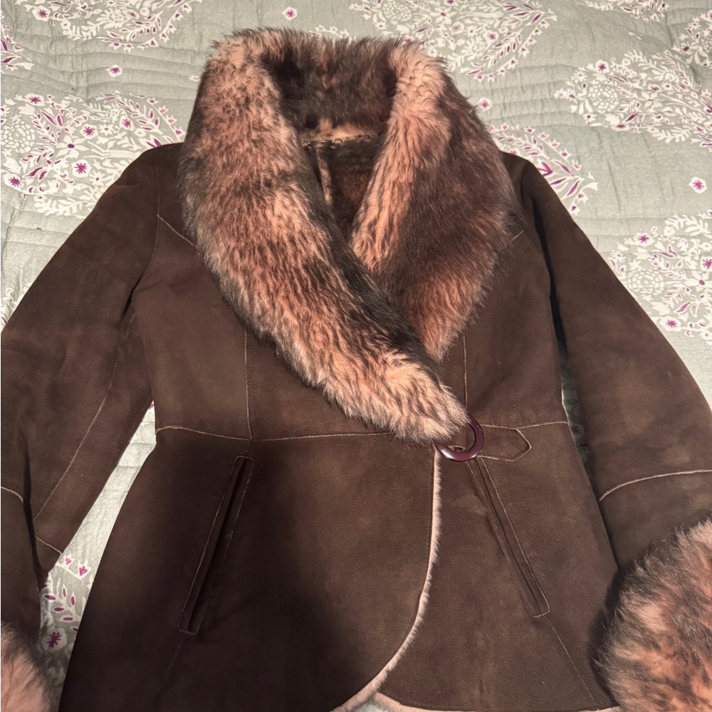 Brown Real Fur Shearling Women's Jacket